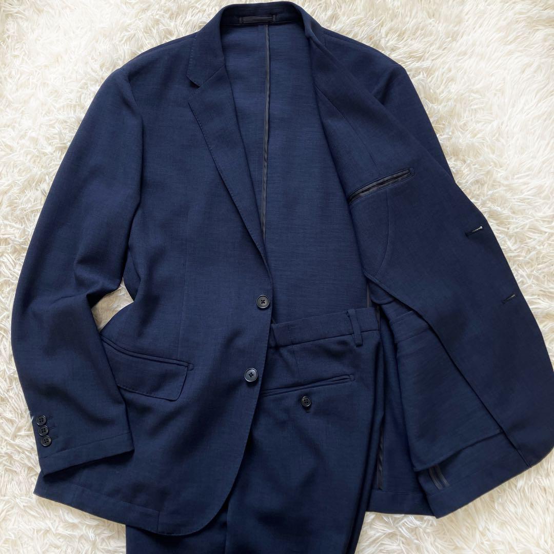 美品✨ユナイテッドアローズ　洗える　現行　セットアップ　紺　春夏　XL/L