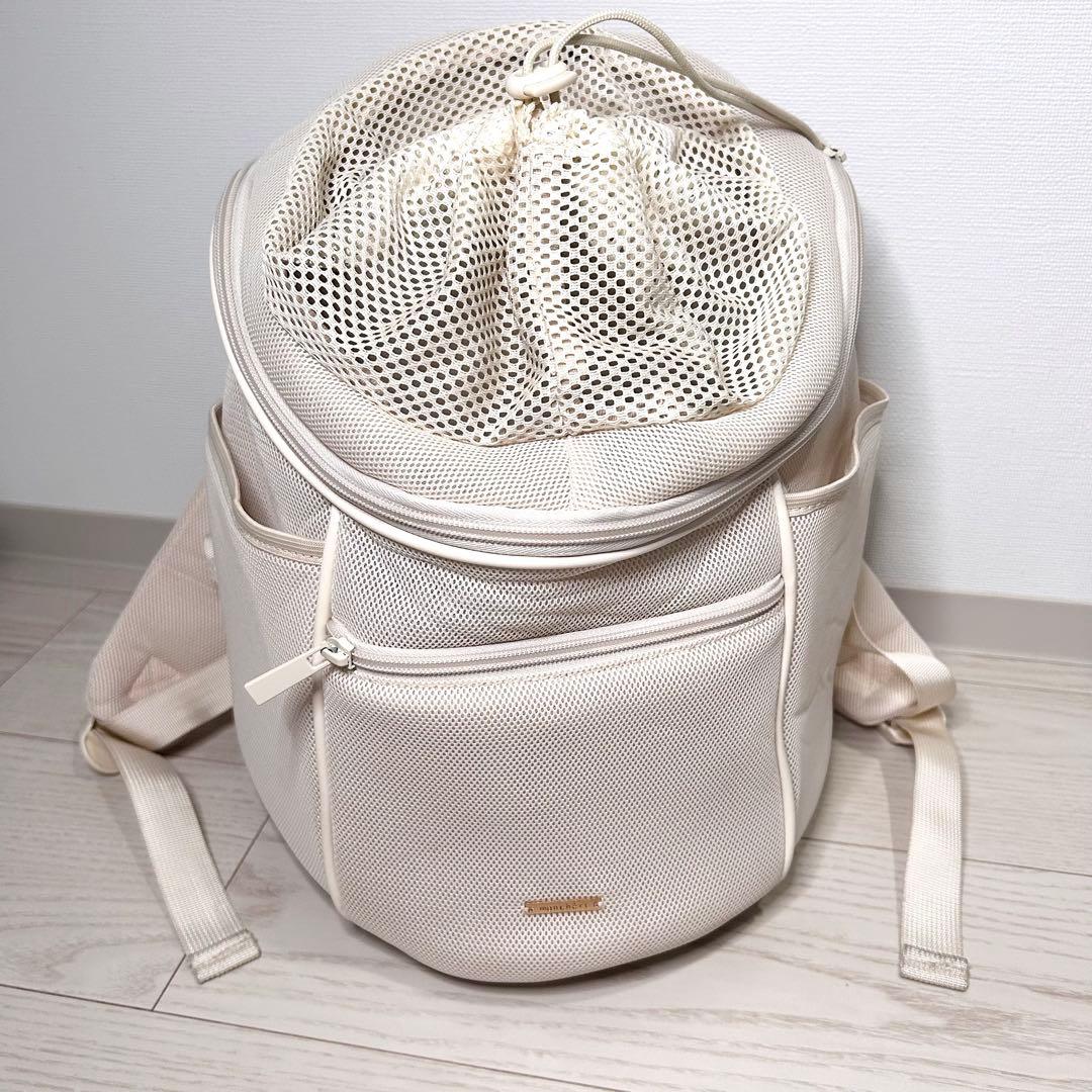 犬用メッシュキャリーバッグ ベージュ