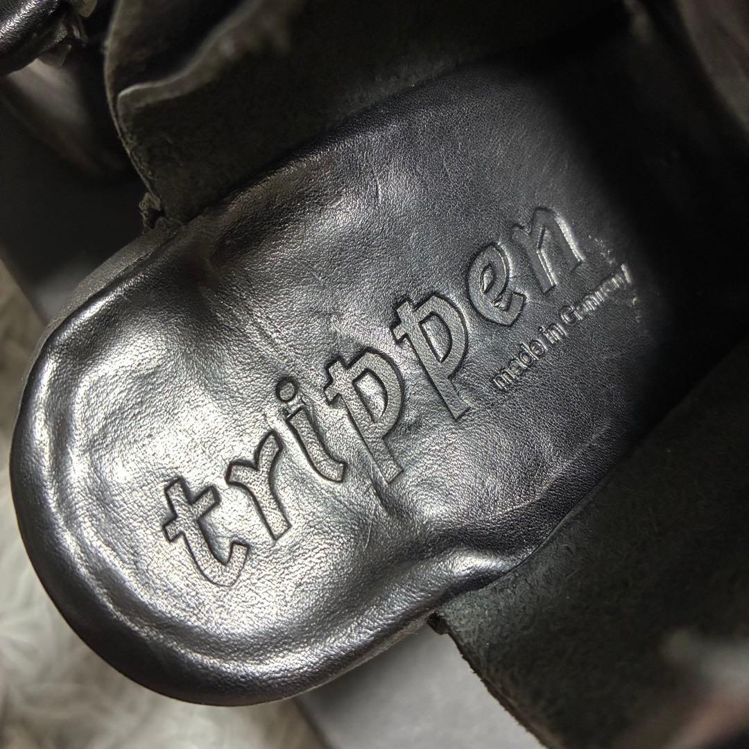 オープントゥ 黒23cm・trippen