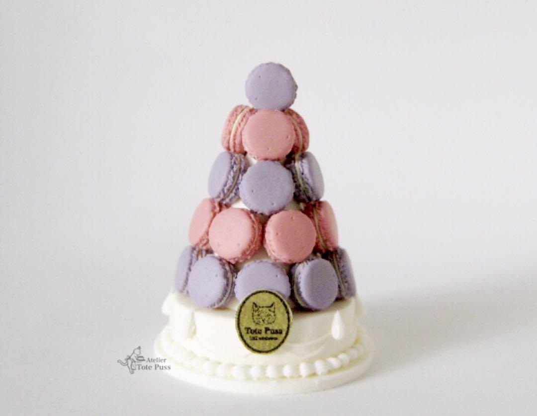 ミニチュア 1/12 マカロンタワー ドールハウス ケーキ フランス菓子 粘土