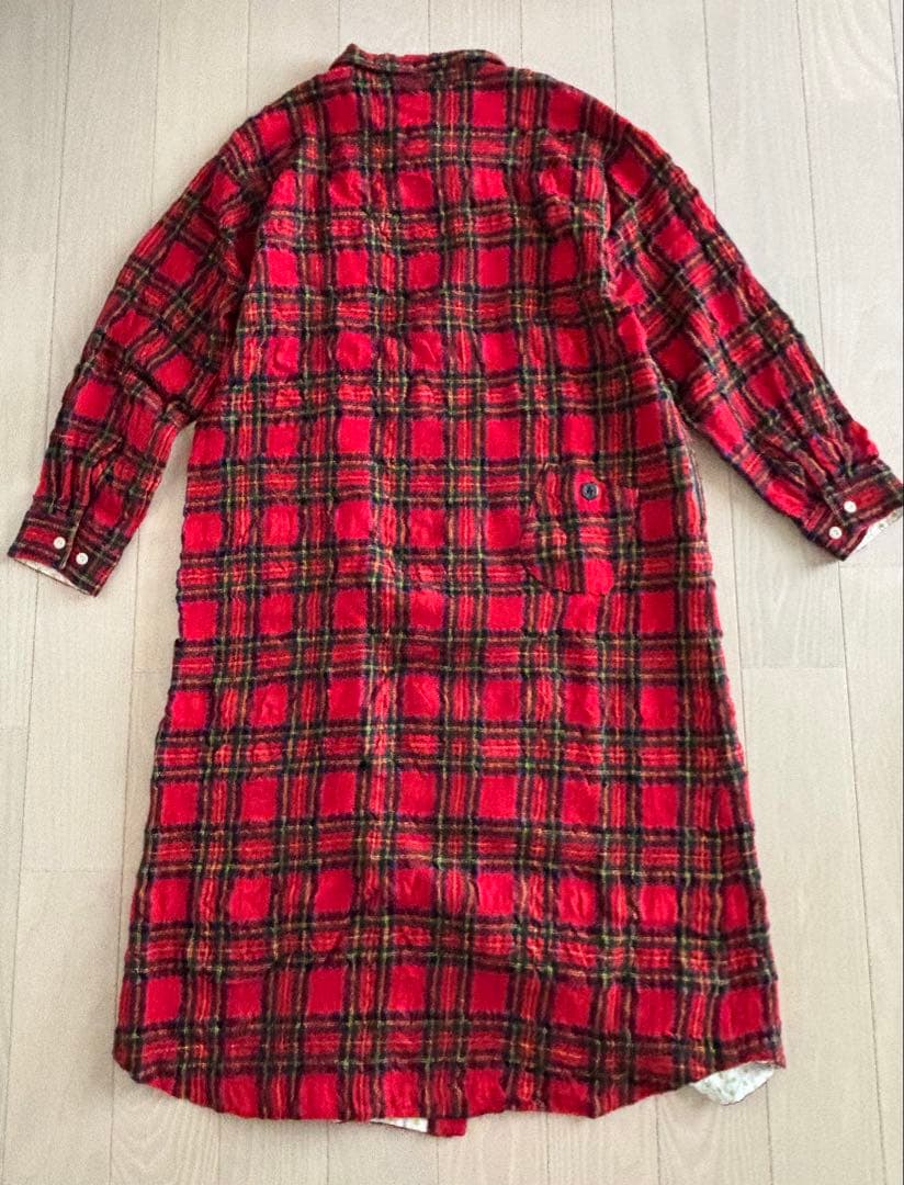 調和の取れた 快晴堂赤いタータンチェック シャツワンピース サイズ2L・快晴堂 豊富な品揃え。