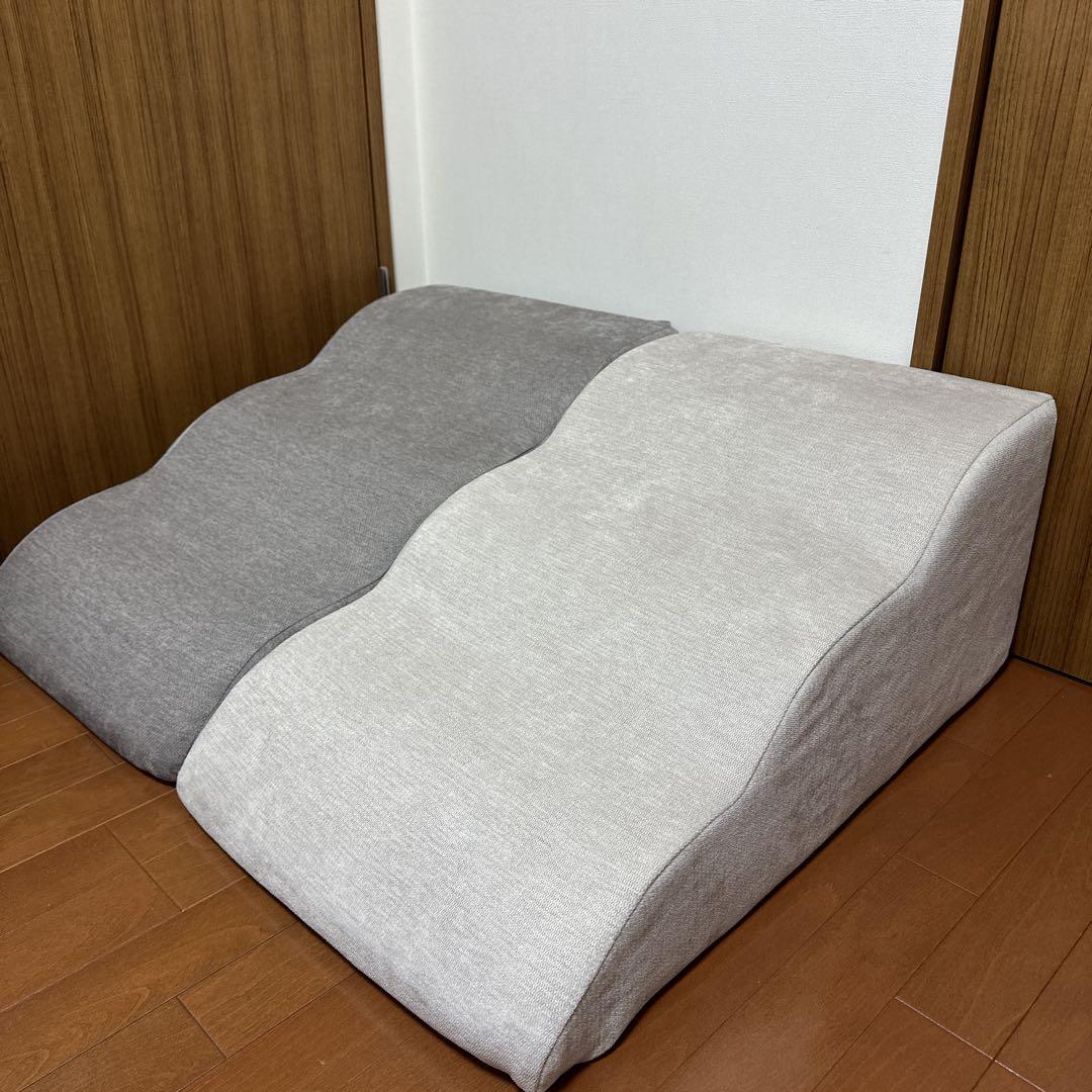 犬用スロープ・ステップ グレーとベージュ2個セット emoor