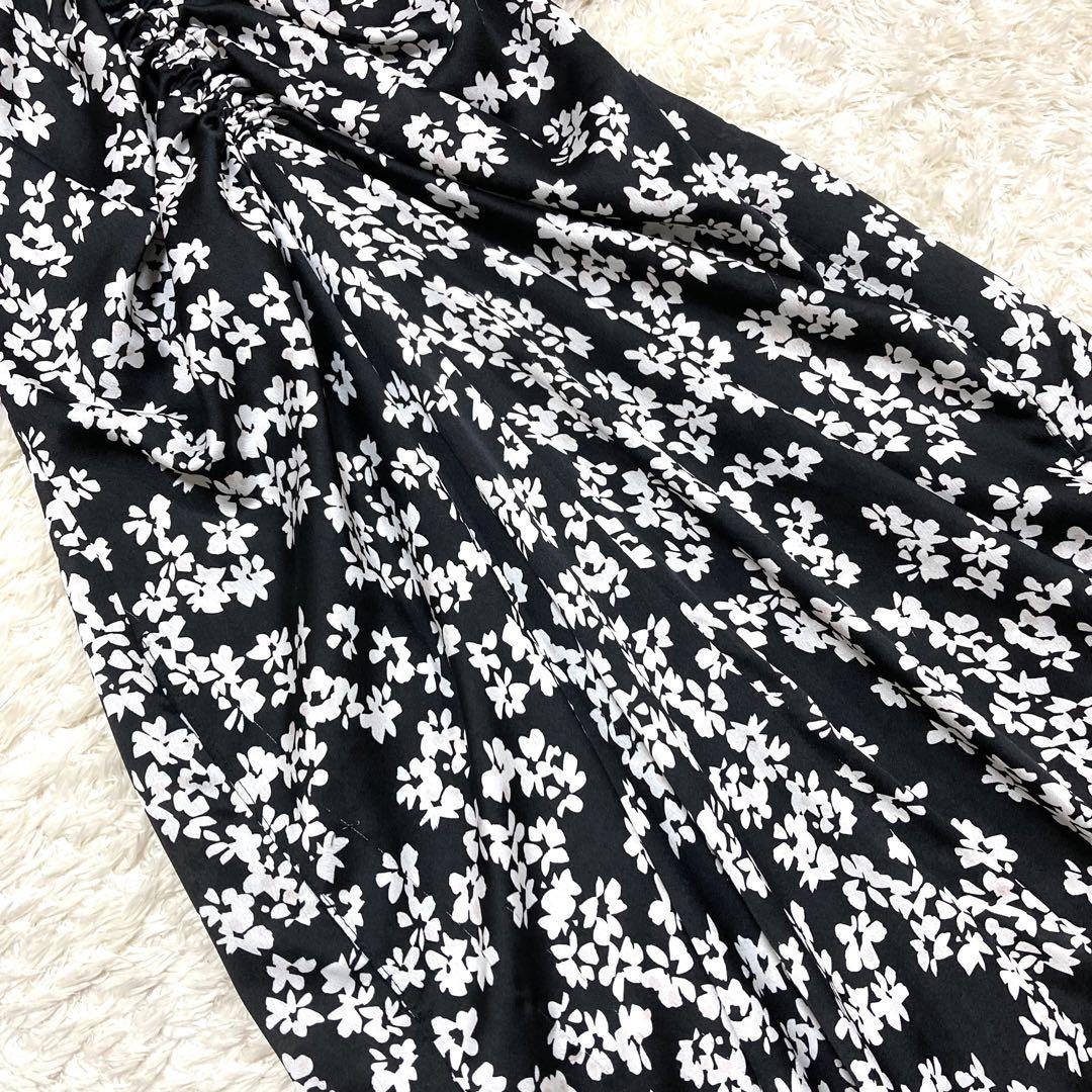 ★23AW★スタイリング フラワー ロングワンピース シフォン 切替 ギャザー