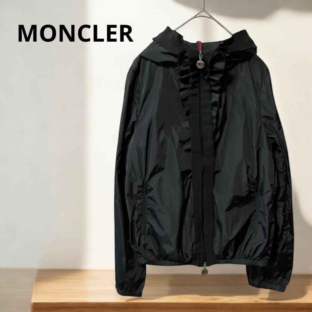 MONCLER ブラック フリルジャケット パーカー MONCLER☆ギャザーフリル パーカー WETE☆4色・関税込み