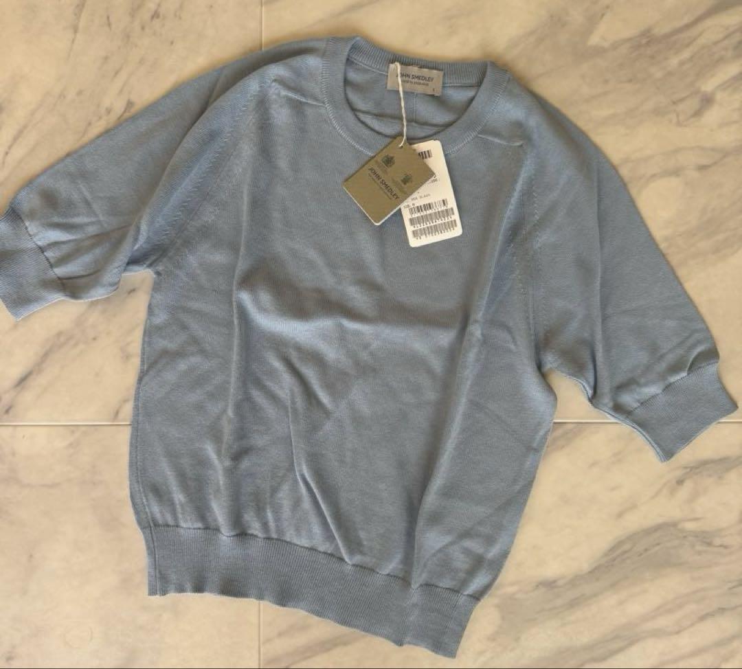 【新品未使用】JOHN SMEDLEY 半袖コットンニットプルオーバー