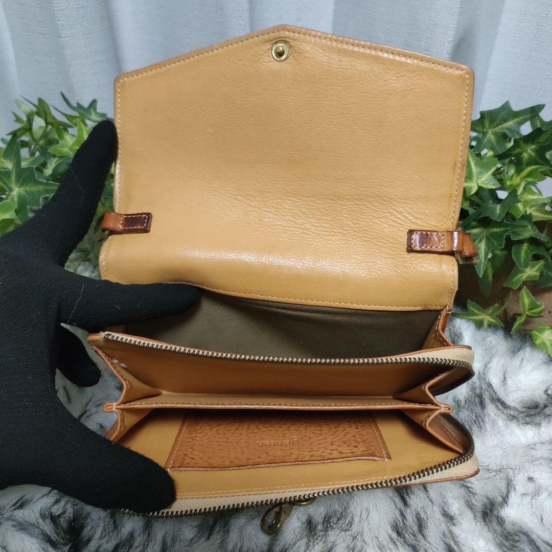 新発売 新商品 ゲンテン 長財布 革 キャメル 財布 genten レザー ブラウン 小物