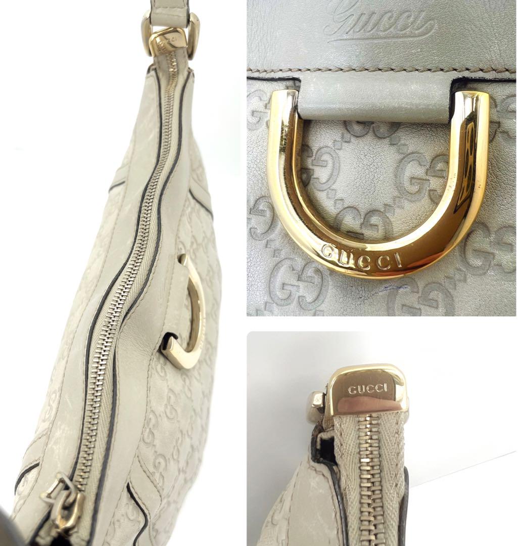 【激安通販 オンラインショップ】日用品 シマレザー ショルダーバッグ グッチ GUCCI アビー ホース 白 GG バッグ
