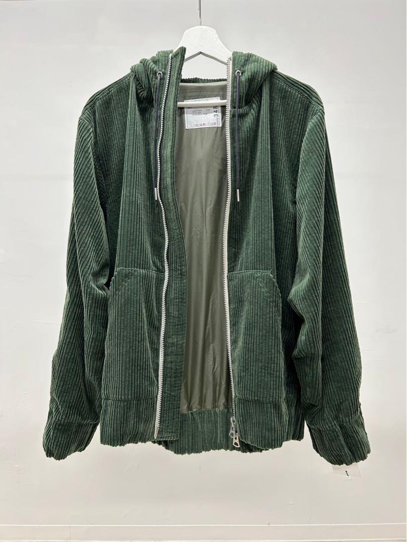 新品！！　sacai サカイ　コーデュロイ　パーカー　カーキ色　Sサイズ