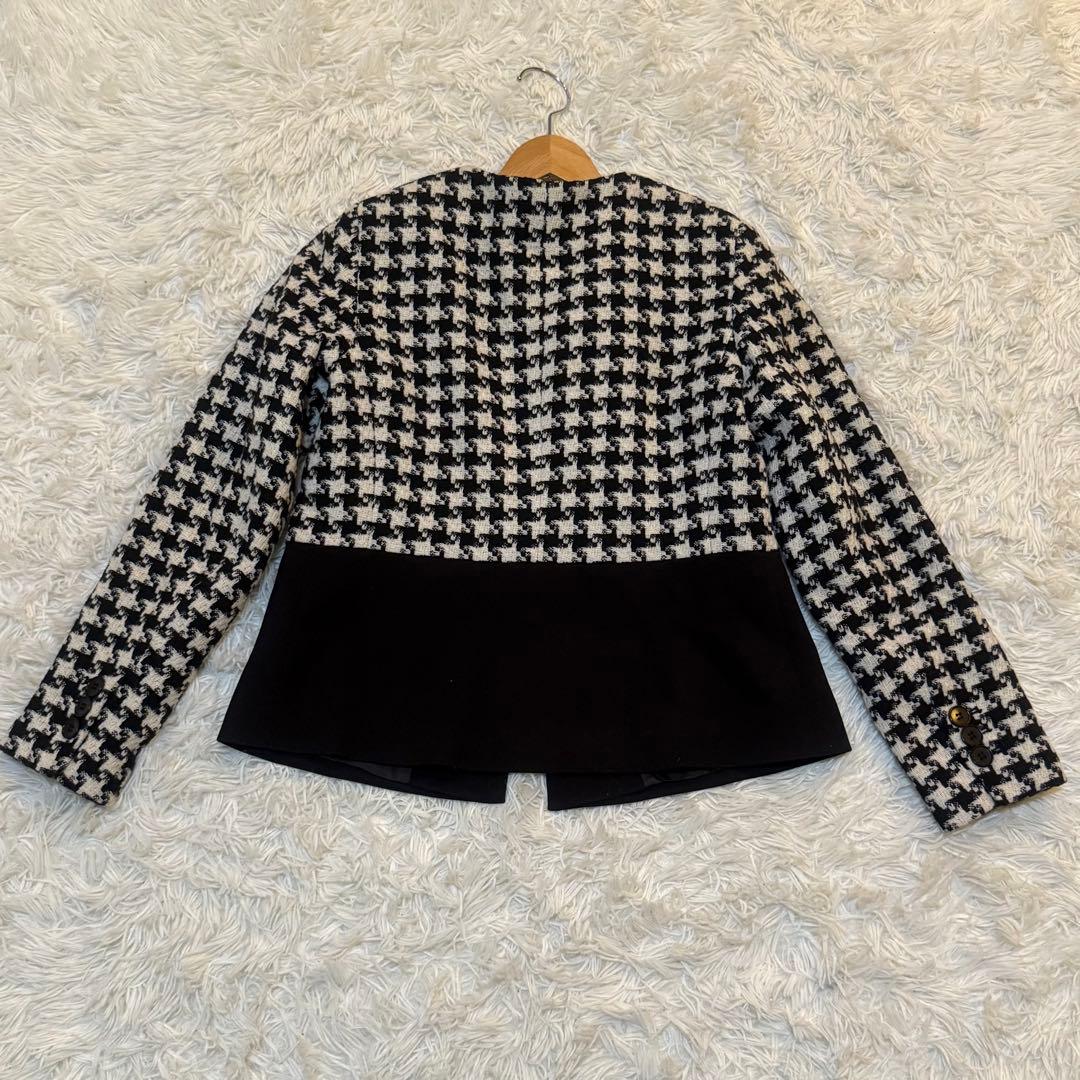 新品タグ付 タルボット 千鳥格子ノーカラージャケット 36