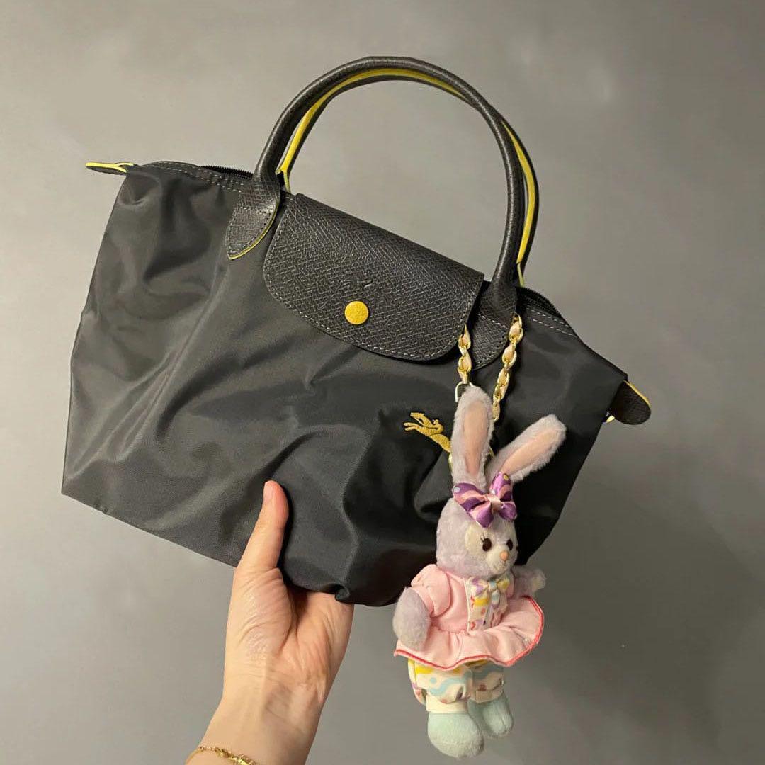 新品 ロンシャン クラブ ハンドバッグ 70周年 S 馬刺繍 ダークグレー