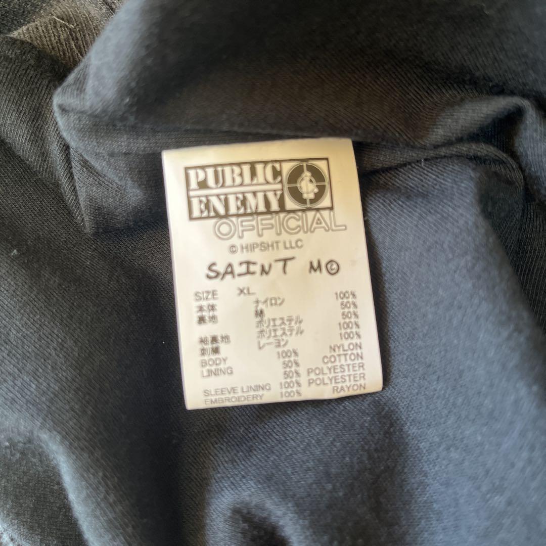 新品 セントマイケル × PUBLIC ENEMY ナイロン プルオーバー黒XL