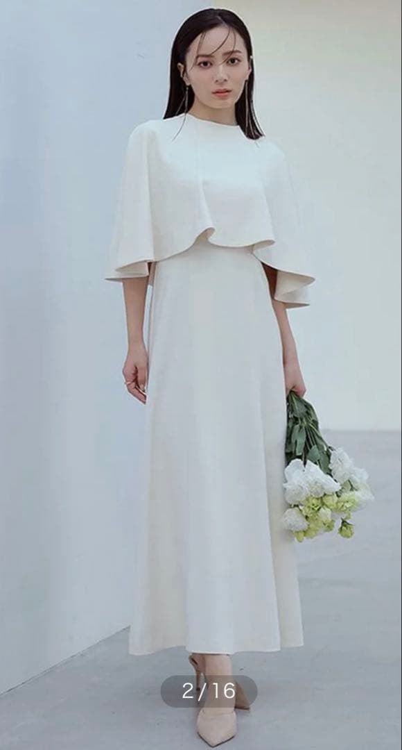 anuans 2way ケープナローワンピース M IVORY