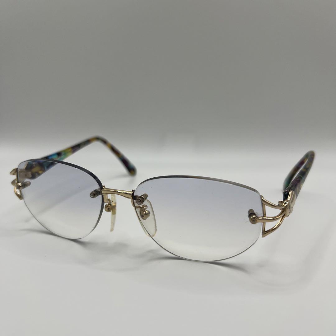 Yves Saint Laurent　30-7722　リムレス　度なし眼鏡　美品