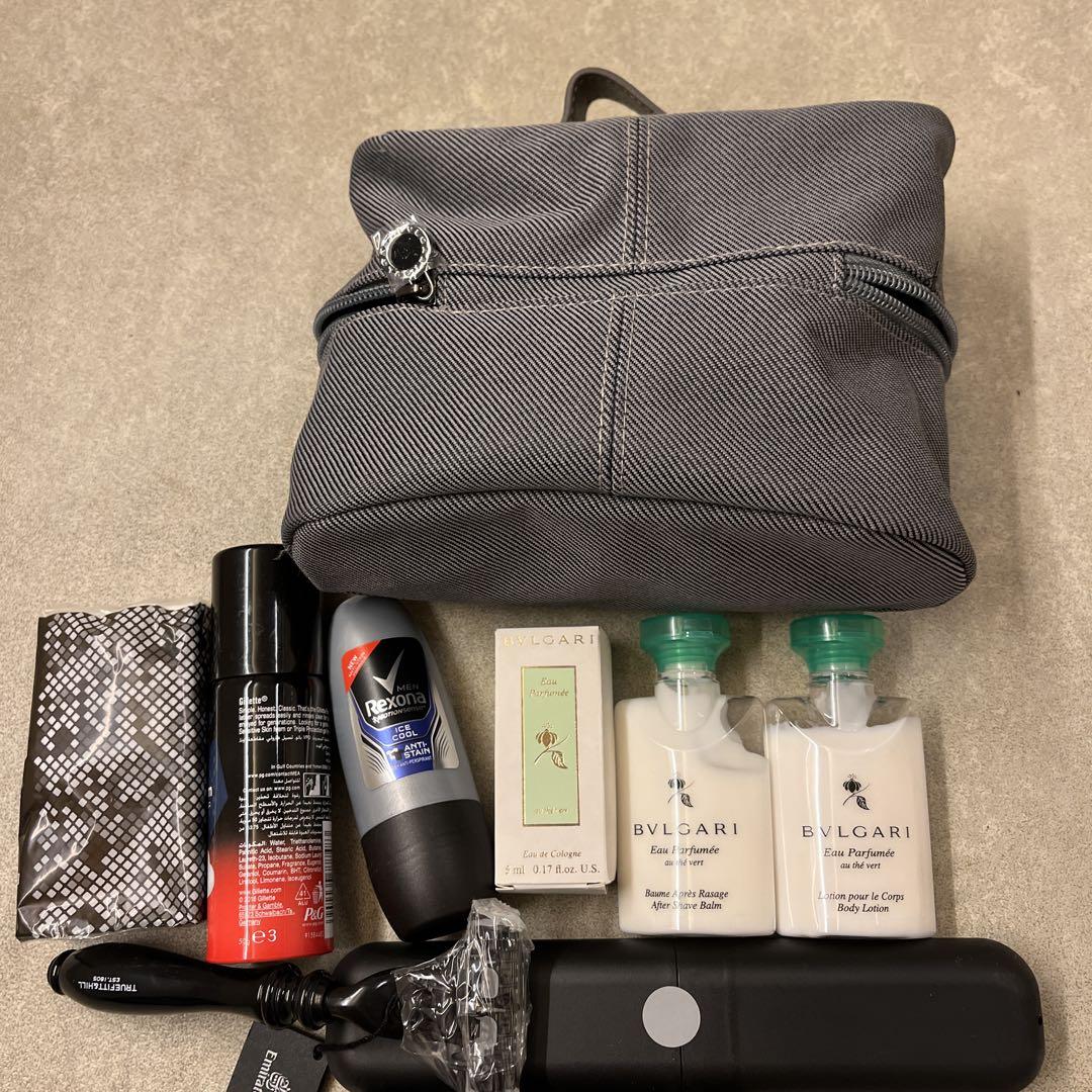 エミレーツ航空ビジネスクラス BVLGARI メンズアメニティ ポーチ