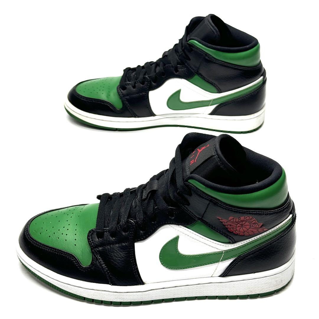NIKE AIR JORDAN 1 MID PINE GREEN スニーカー 緑 - メルカリ