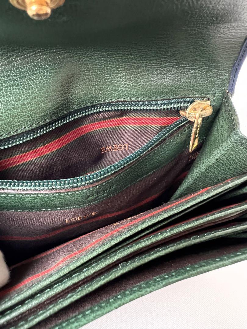 LOEWE ロエベ カードケース お財布 レザー グリーン ブルー レディース 画像15