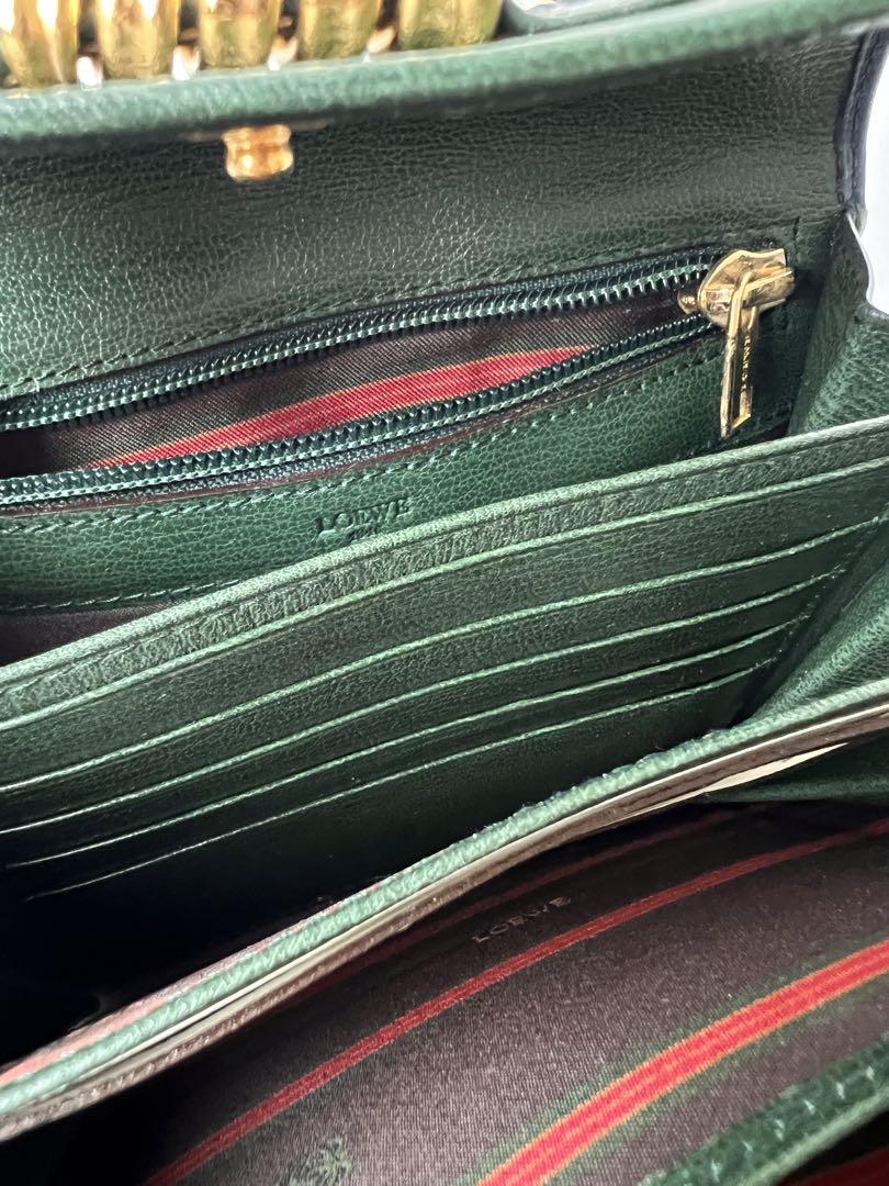LOEWE ロエベ カードケース お財布 レザー グリーン ブルー レディース 画像16