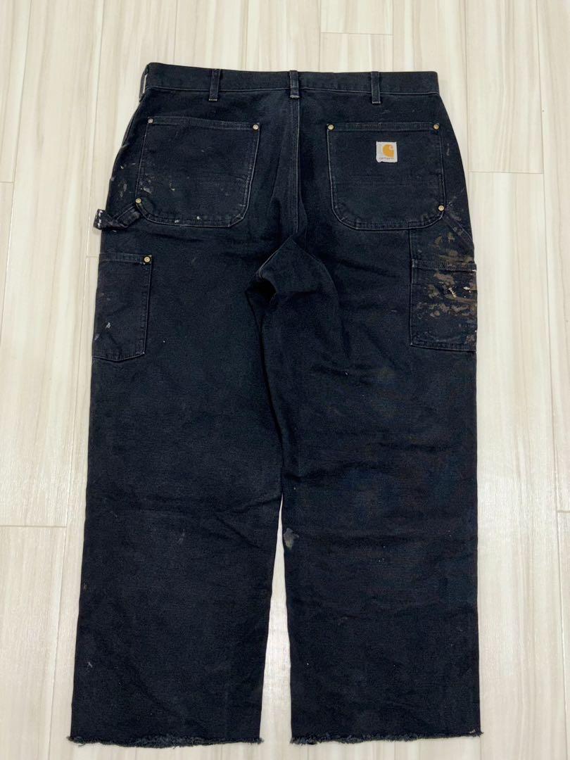 Carhartt ダブルニー　ブラック　90s アメリカ製　ペンキ　W36