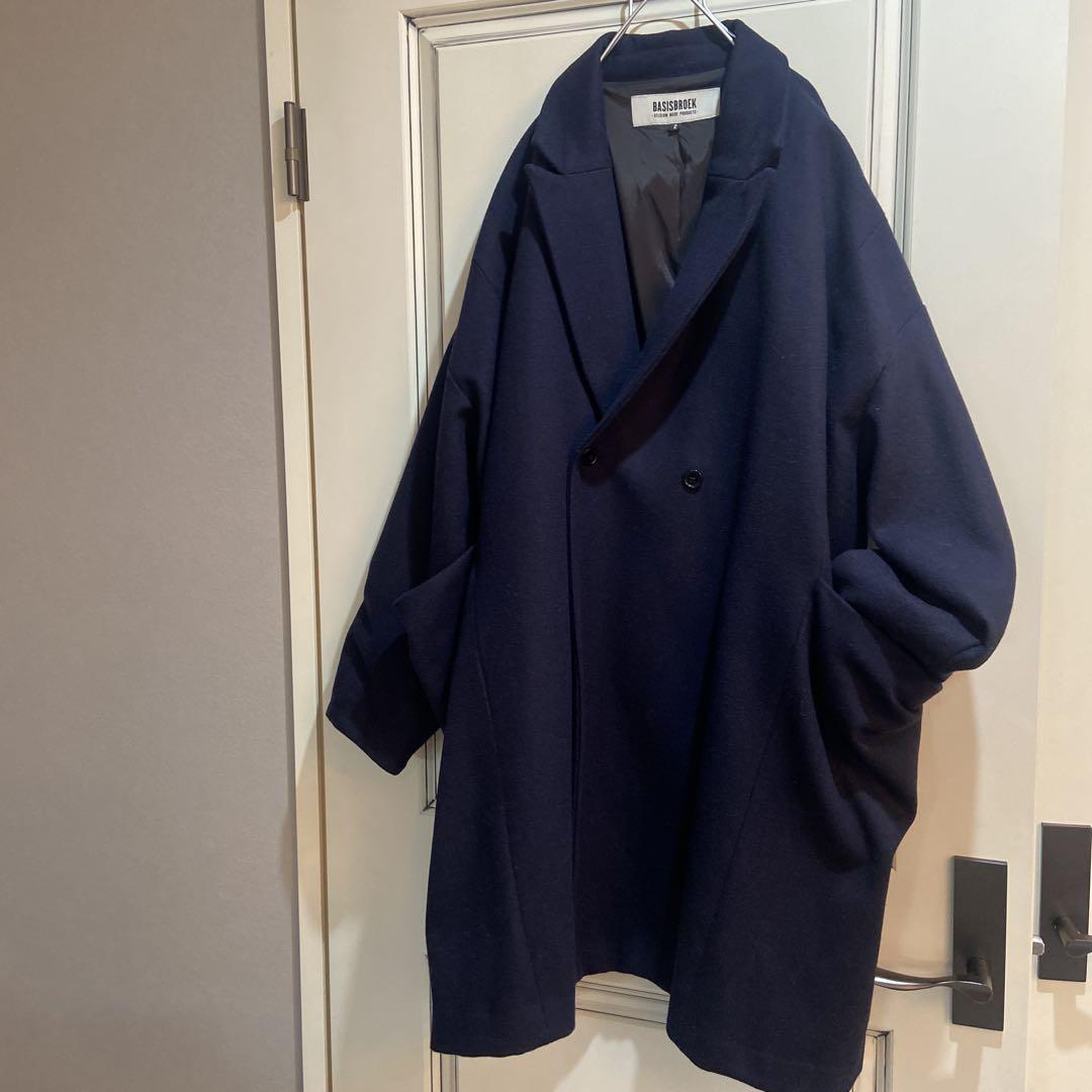 BASISBROEK ベルギー製　ネイビー チェスター　オーバーコート