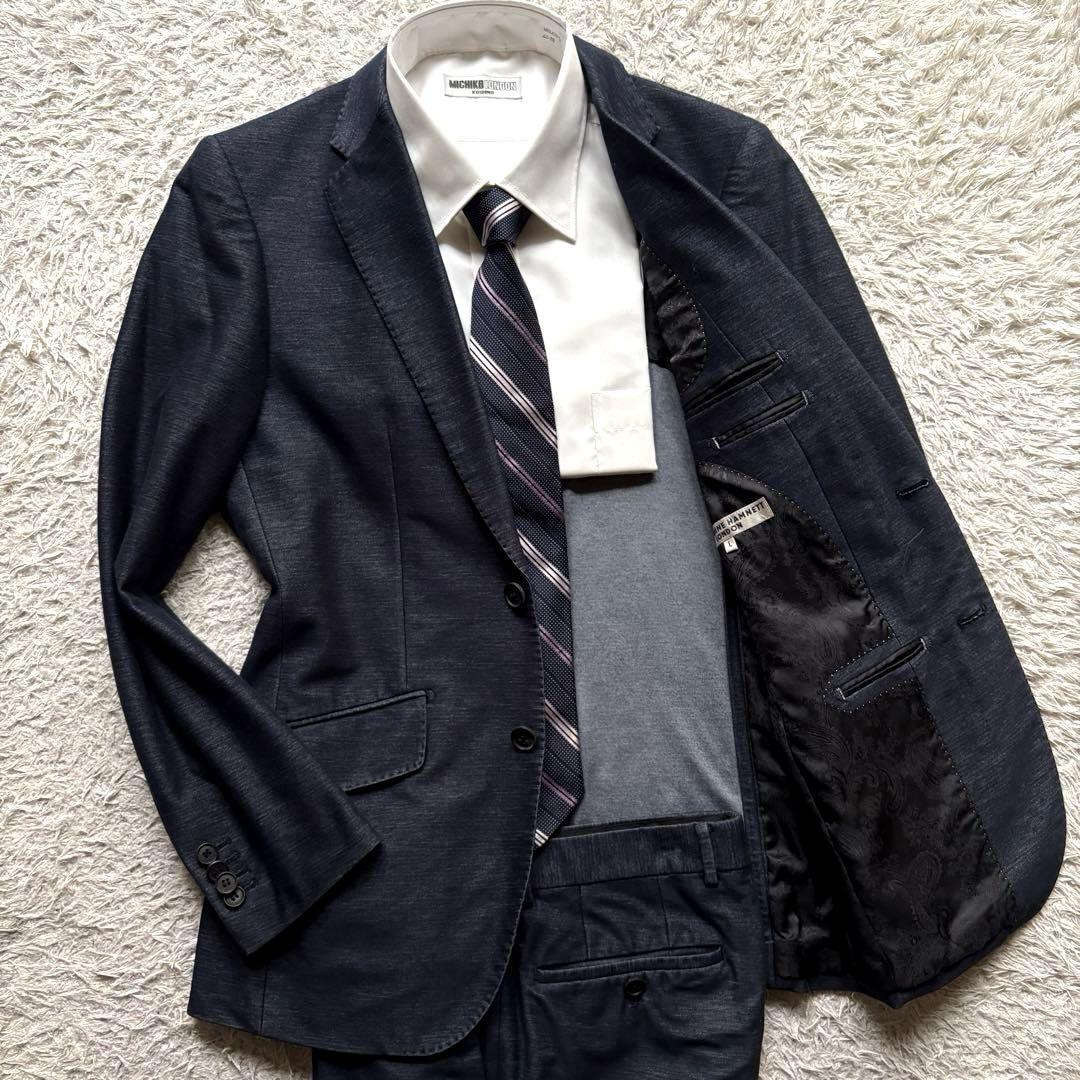 ペイズリー キャサリン ハムネット セットアップ スーツ デニム調 LサイズL KATHARINE HAMNETT LONDON