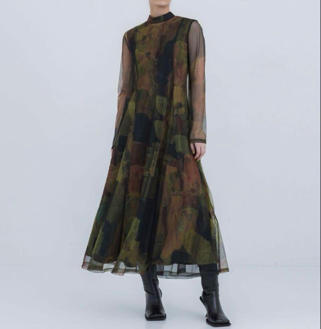Ameri vintage シアーワンピース Ameri（アメリ）の「CURL OF SMOKE SHEER DRESS（ワンピース