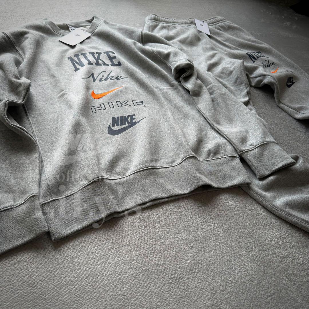 新品NIKE上下セットアップ　上下Ｍサイズ　グレー✖︎オレンジ　ナイキ　5