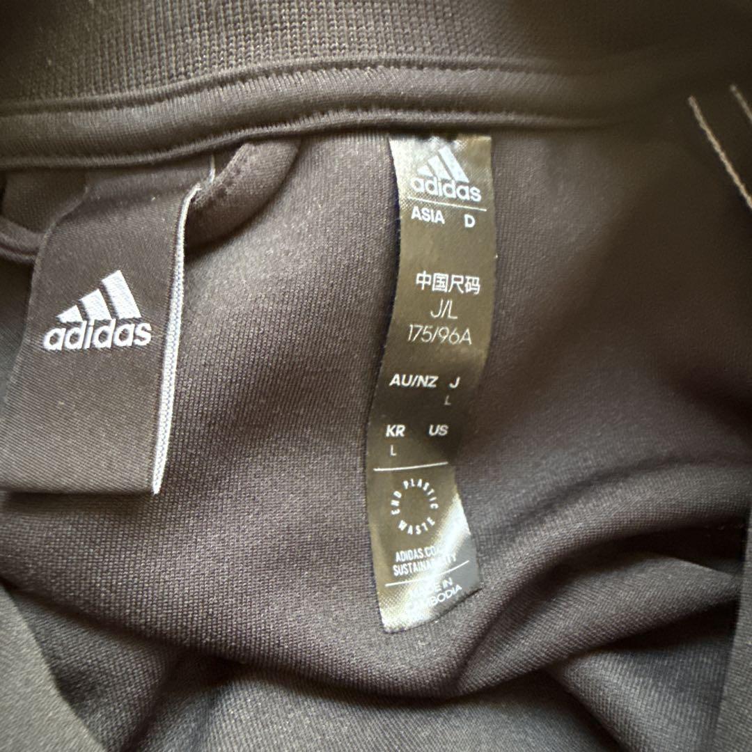 adidas ブラック ジャージジャケット Lサイズ adidas】アディダス ジャージ トラックジャケット L 金 黒