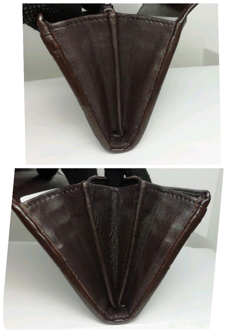 GUCCI　グッチ　GGシマレザー ブラウン　フラップタイプ　長財布