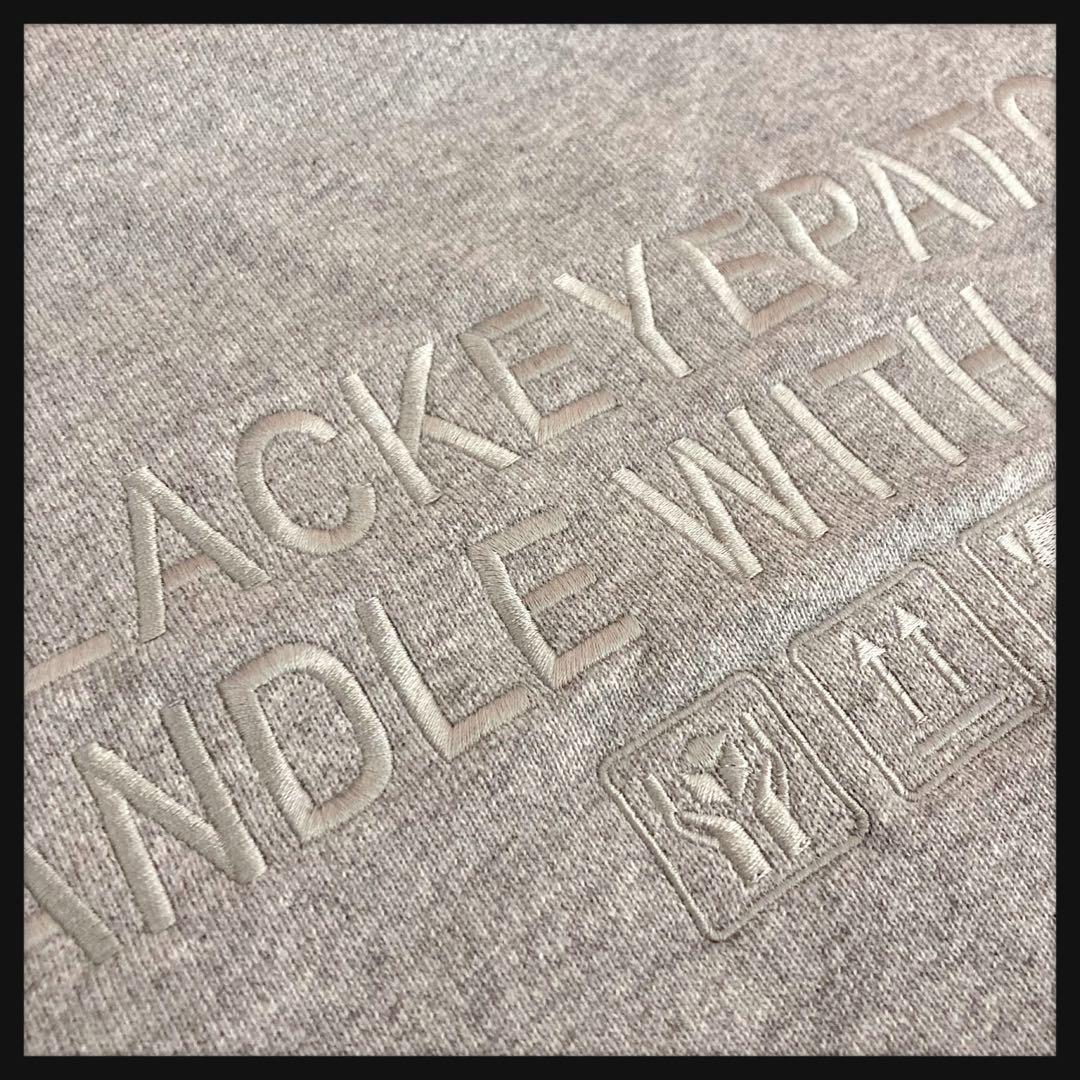【超希少XLサイズ】ブラックアイパッチ☆刺繍ロゴ オールグレー スウェット 美品