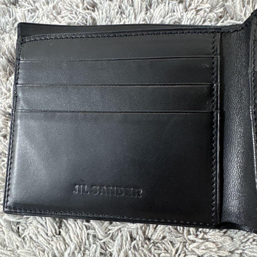JIL SANDER ジルサンダー エナメル × レザー 薄型 二つ折り財布