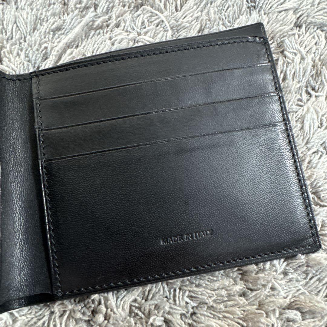 JIL SANDER ジルサンダー エナメル × レザー 薄型 二つ折り財布