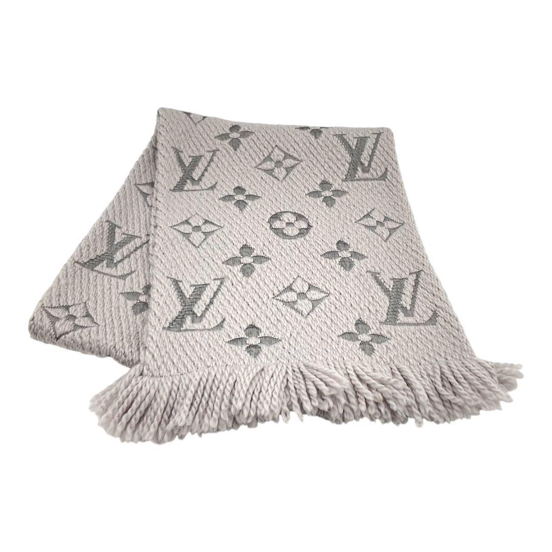 LOUIS VUITTON ヴィトン マフラー エシェブル ロゴマニア グレー LOUIS VUITTON ヴィトン マフラー エシェブル ロゴマニア グレー