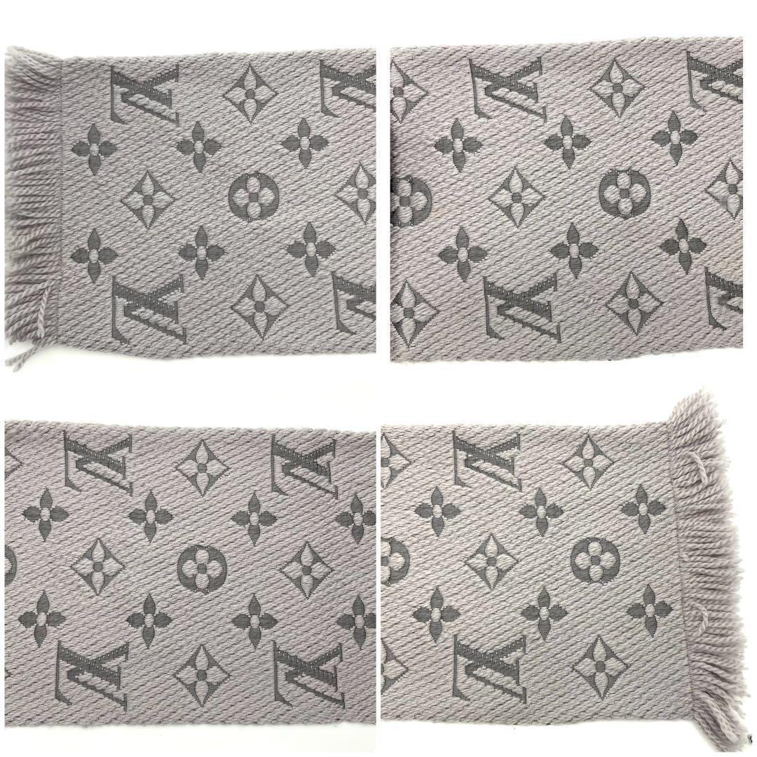 LOUIS VUITTON ヴィトン マフラー エシェブル ロゴマニア グレー LOUIS VUITTON ヴィトン マフラー エシェブル ロゴマニア グレー
