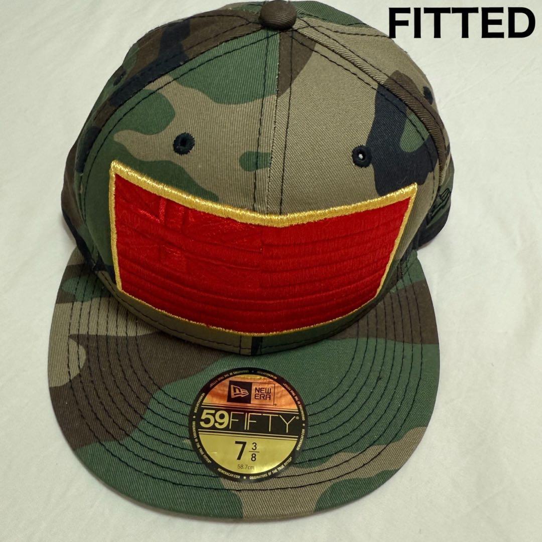 [新品]Fitted Hawaii ニューエラ 迷彩　ハワイ州フラッグワッペン