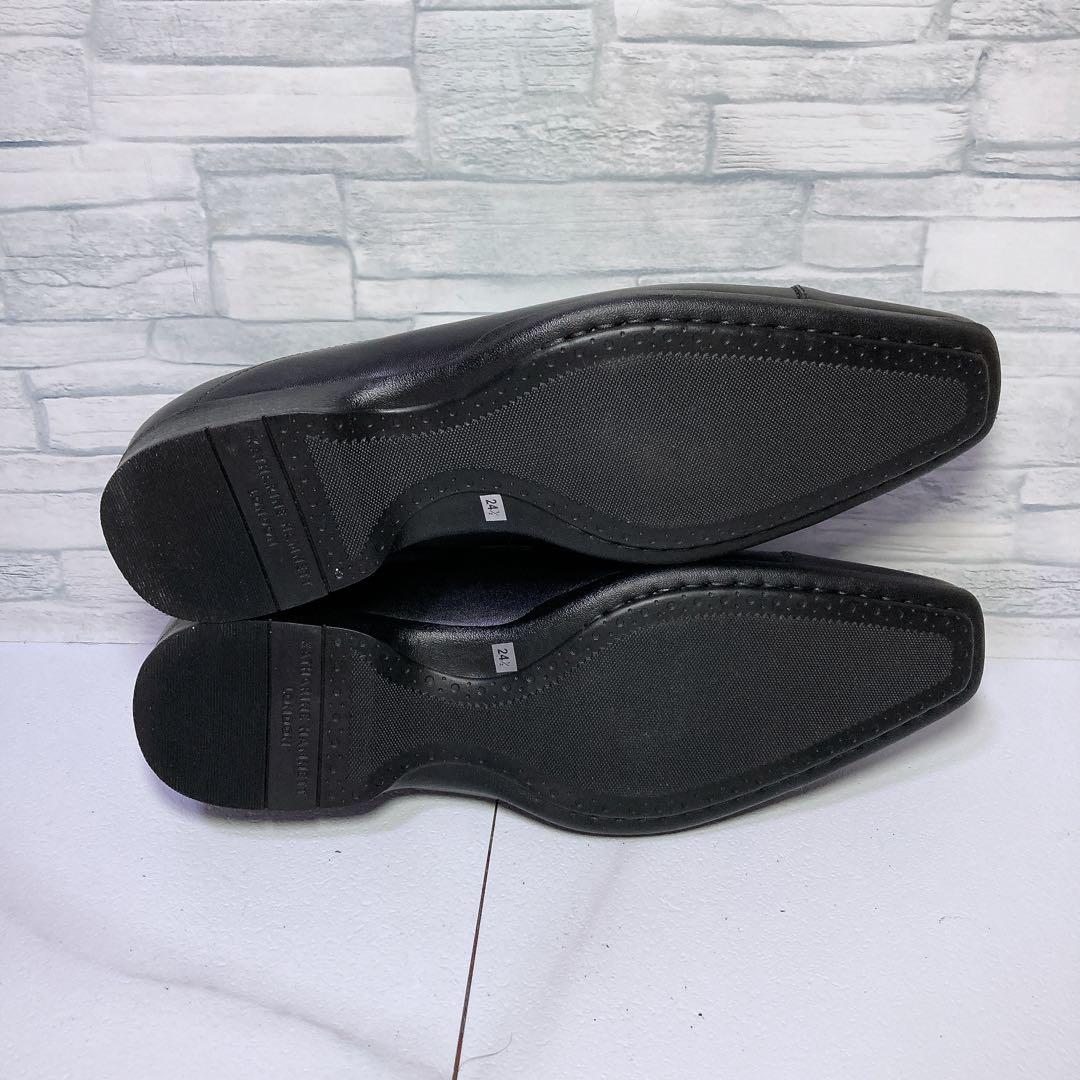 新品 キャサリンハムネット ビジネスシューズ ストレートチップ 黒 24.5