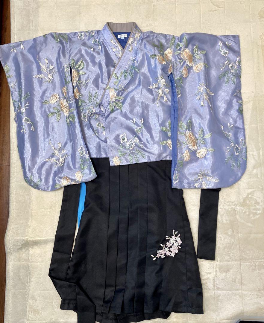 工場直売 キャサリンコテージ 120 ブルー 刺繍 花柄 袴 着物・浴衣・和小物