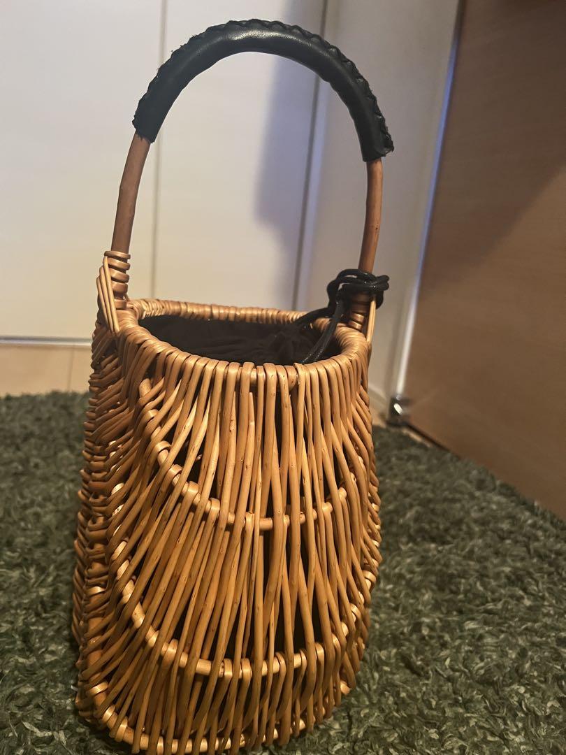 美品　ツルバイマイコオイカワ　カゴバッグ 美品 ツルバイマイコオイカワ カゴバッグ
