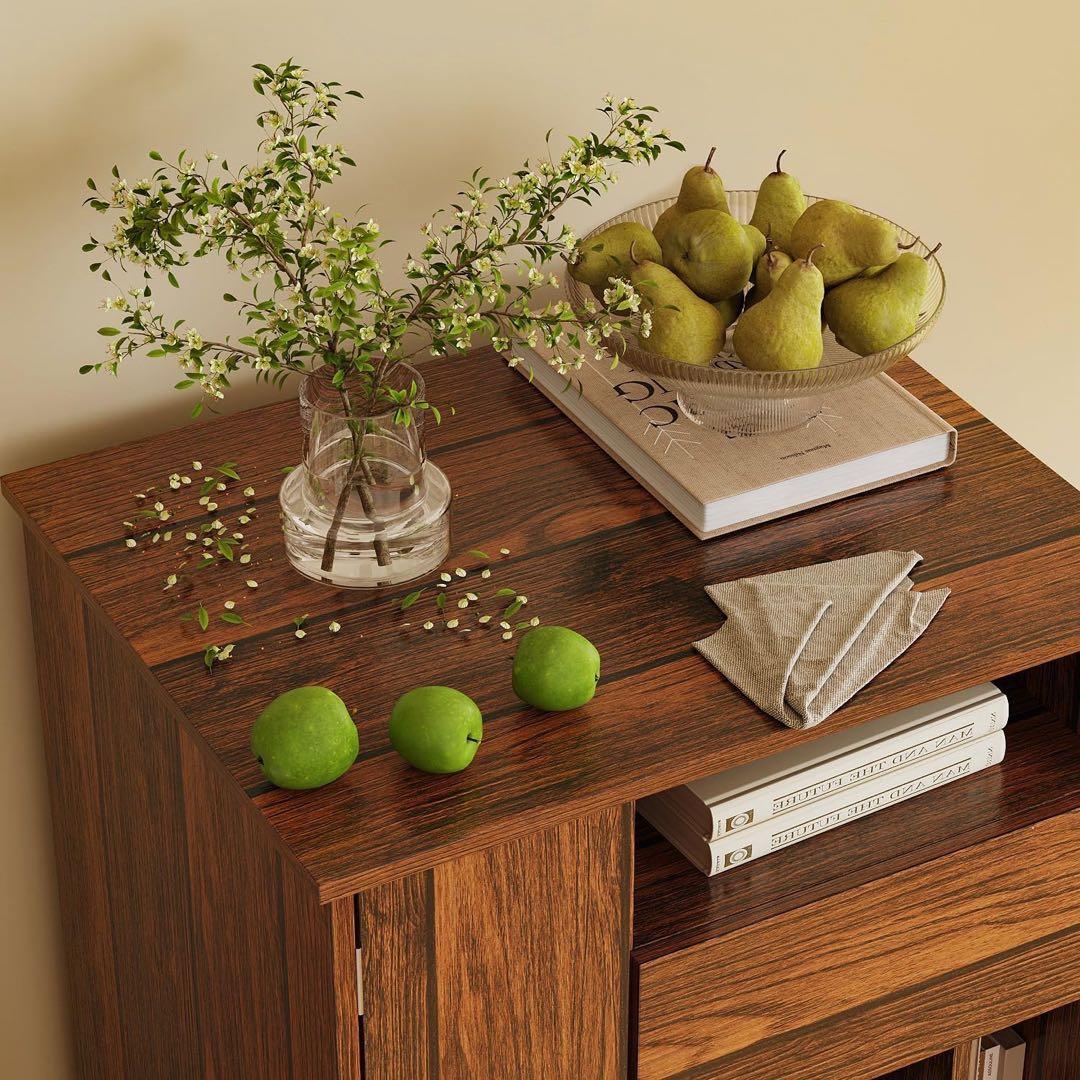 器棚カップボード 無垢材 幅50x奥40x高さ80 カップ収納棚 ウォールナット