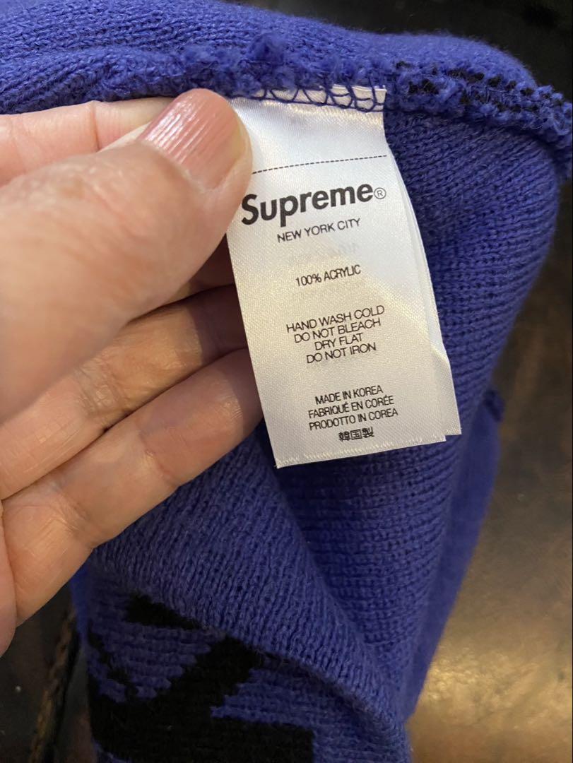 K Supreme 紫色 グラフィック　ビーニー　シュプリーム　ニット　キャップ