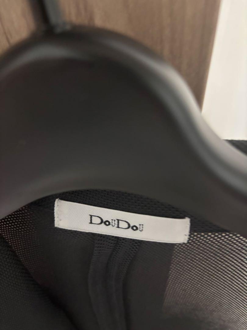 DouDou メッシュ半袖ジャケット　チャコールグレー