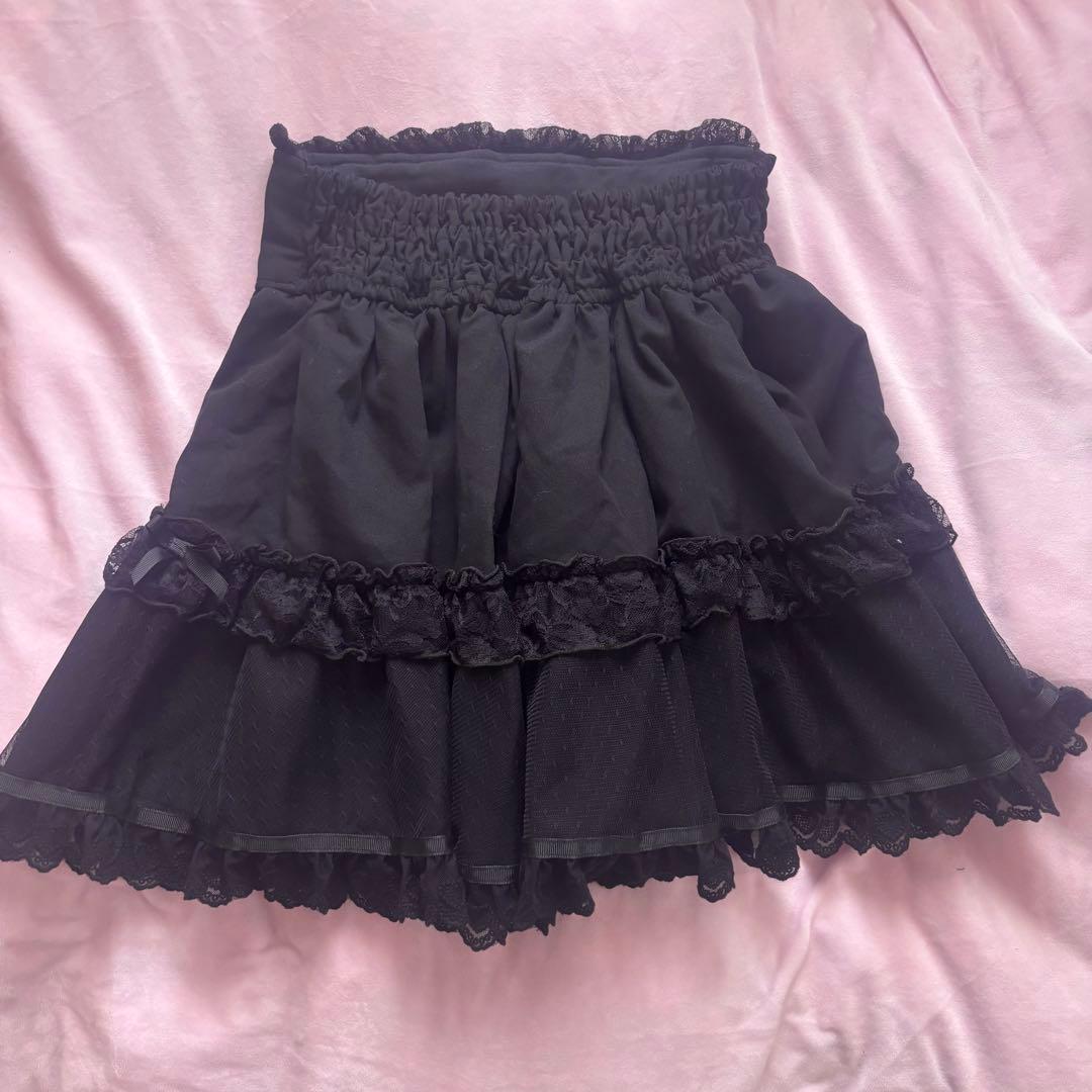 LIZLISA フロントカシュクールBIGリボンセットアップ ブラック LIZLISA フロントカシュクールBIGリボンセットアップ ブラック