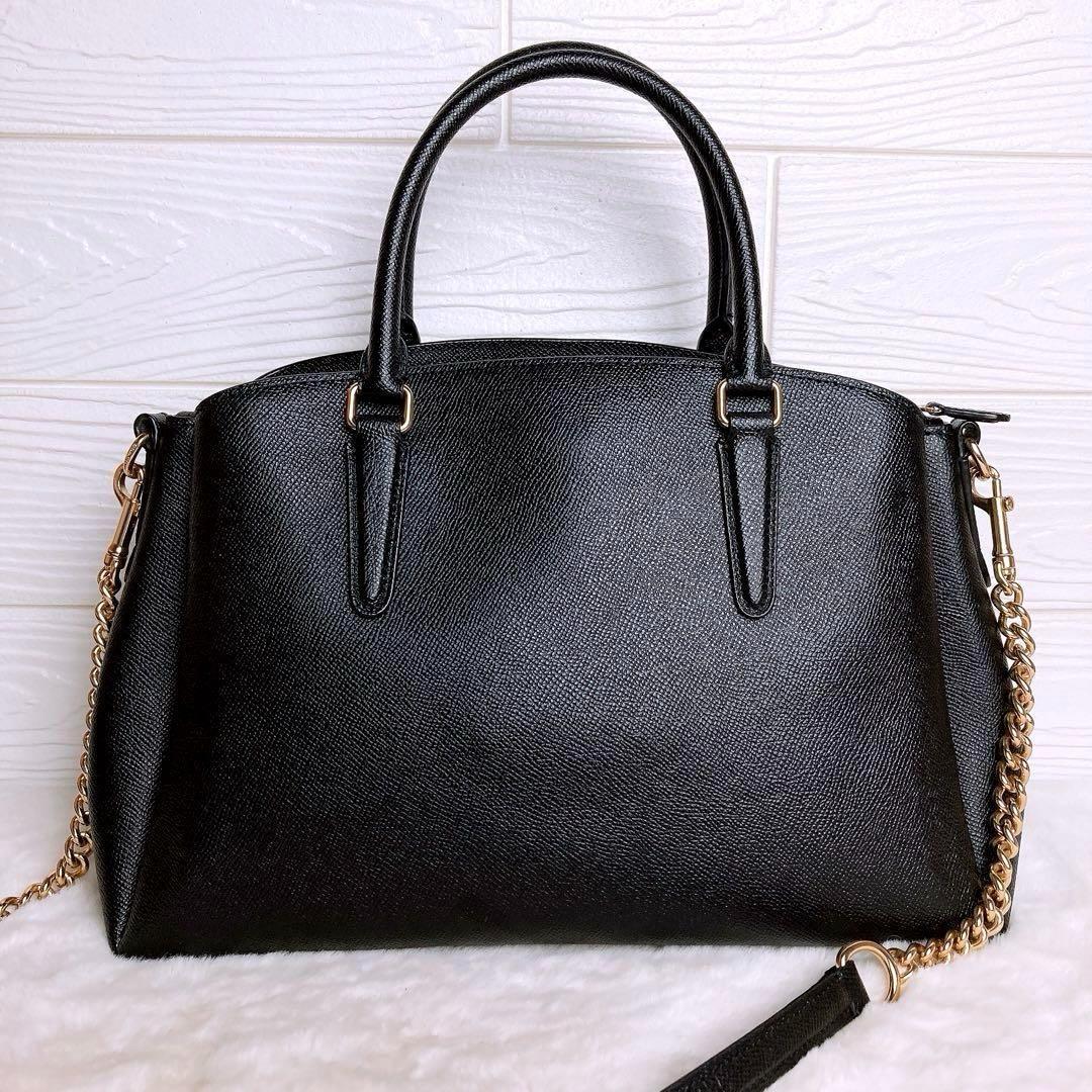 美品☆COACHコーチ2wayチェーンショルダーバッグ ブラック バッグ
