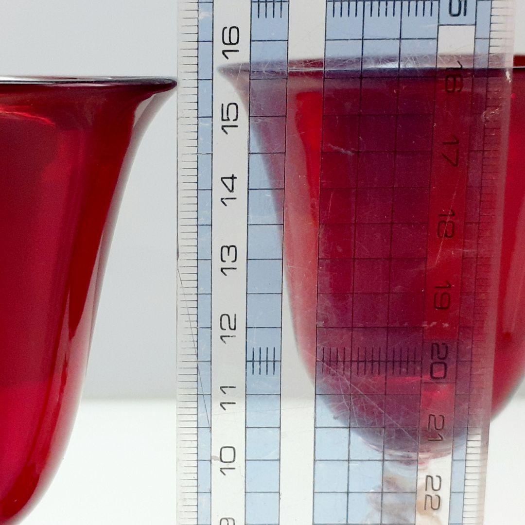 MURANO 14cm ムラノ 金彩 スワン モチーフ レッド グラス MURANO ムラノ 金彩 スワン モチーフ レッド グラス