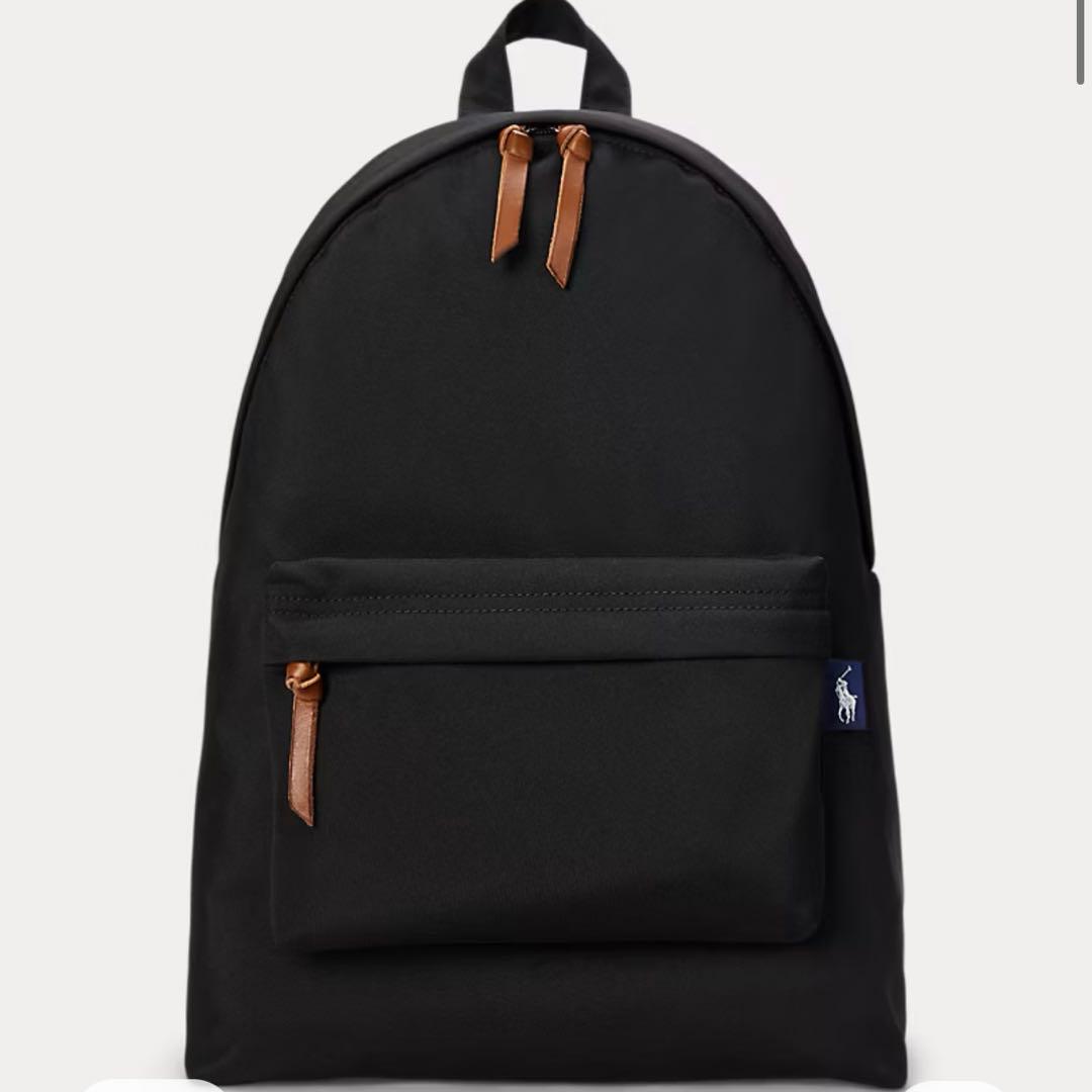 ポロ POLO ラルフローレン リュック レザートリム バックパック 黒POLO RALPH LAUREN