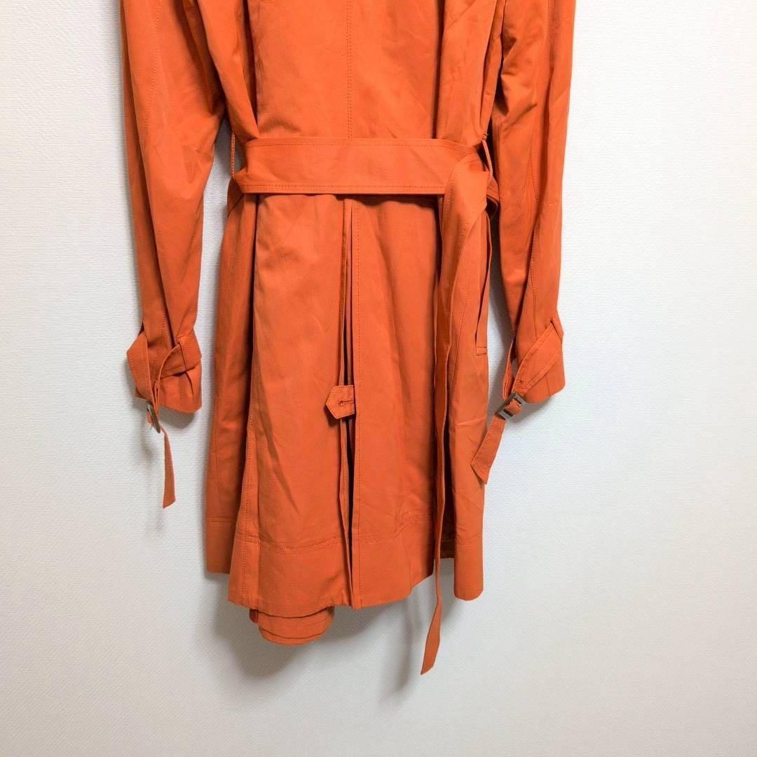 【リフレクト】トレンチコート 長袖 ウエストベルト オレンジ 【リフレクト】トレンチコート 長袖 ウエストベルト オレンジ