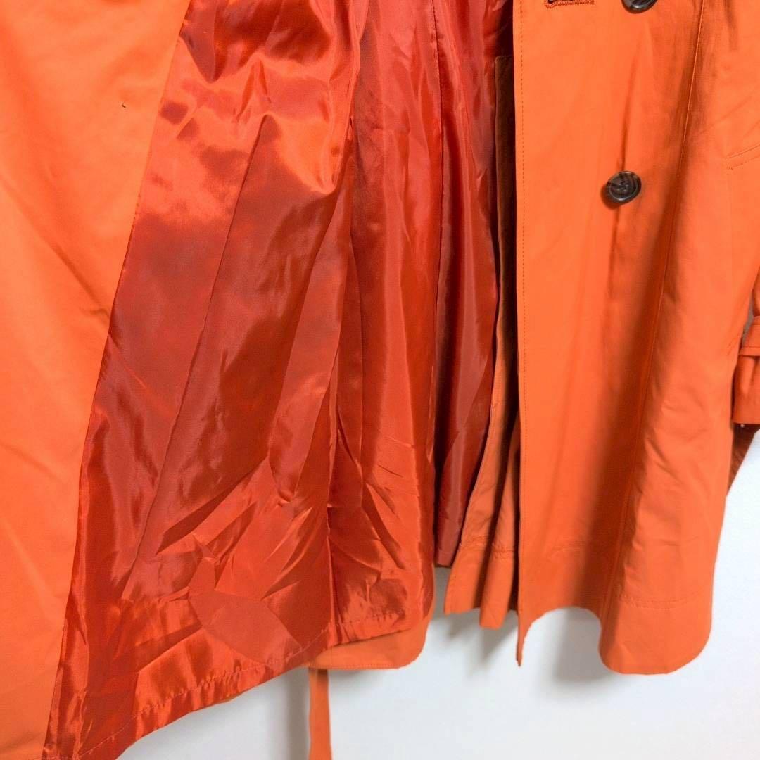 【リフレクト】トレンチコート 長袖 ウエストベルト オレンジ 【リフレクト】トレンチコート 長袖 ウエストベルト オレンジ