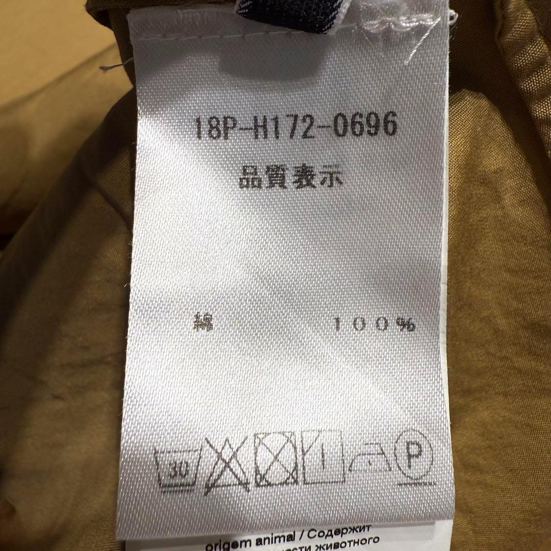 【美品】 N°21 コットン シャツワンピース フリル リボン ベージュ 36