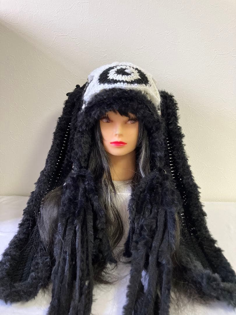 猫耳ニット帽　うさ耳ニット帽　ナザールボンジュウ　y2k パンク　ゴシック　☺︎