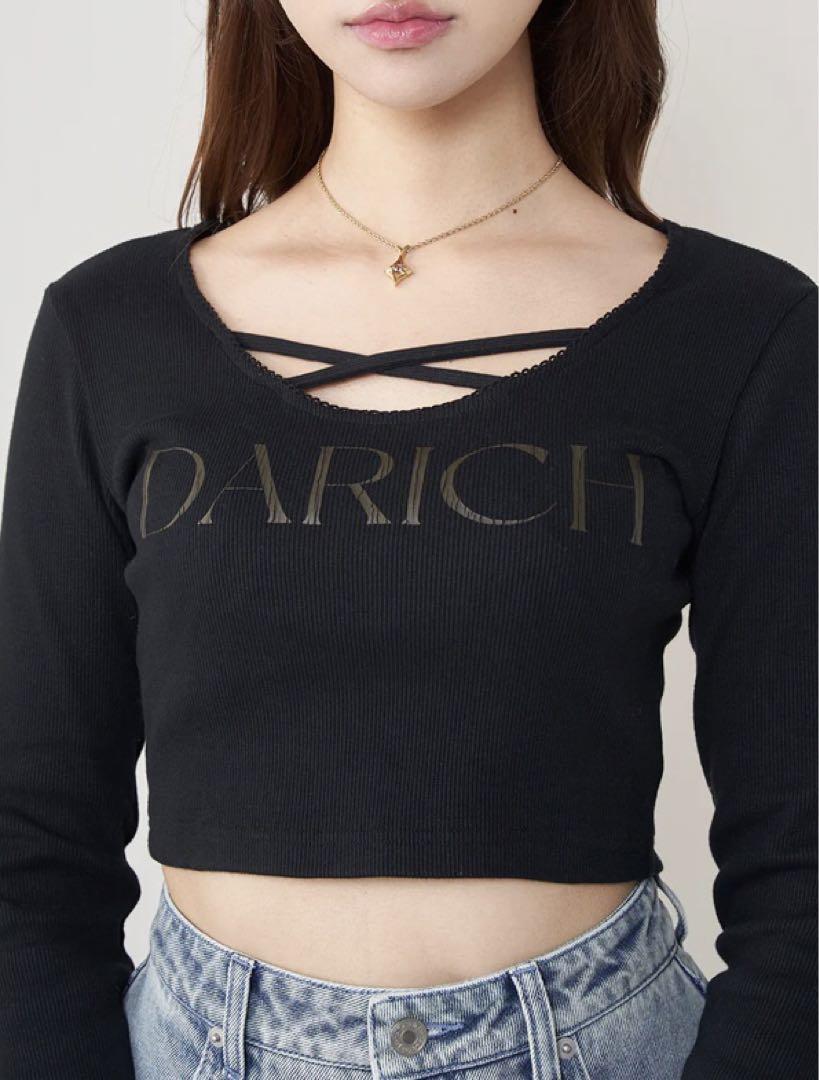 Darich ダーリッチ　クラックロゴクロストップス　BLK