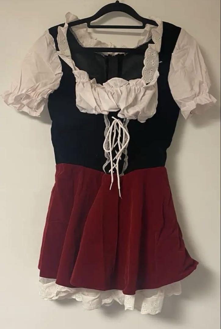 アメリカ製♡赤ずきんちゃん？コスプレ衣装 赤と黒 フリル付き